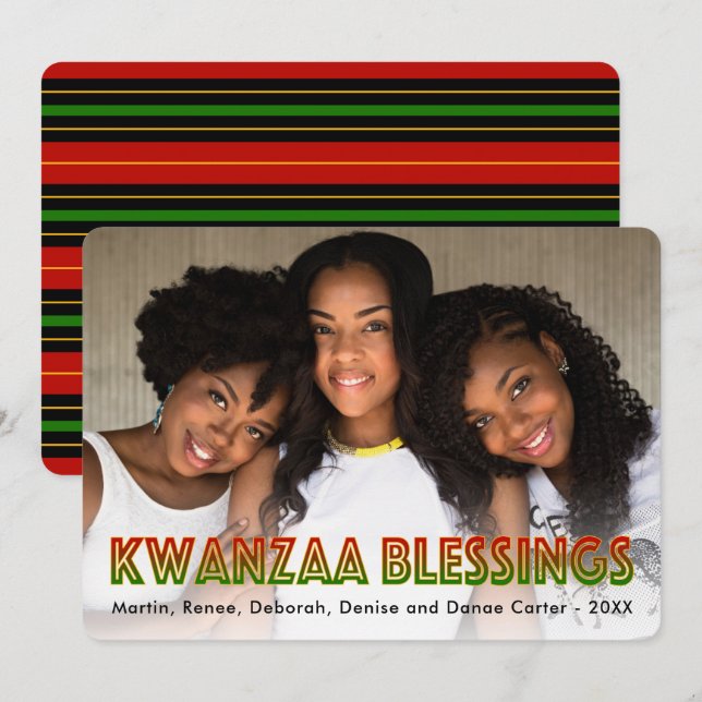 Bénédictions de Kwanzaa | Carte de vacances photo (Devant / Derrière)