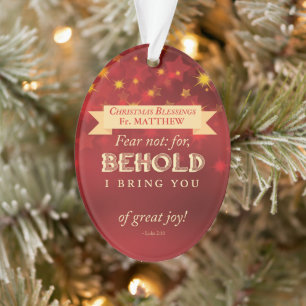 Bénédictions de Noël pour Prêtre Etoiles Rouges et