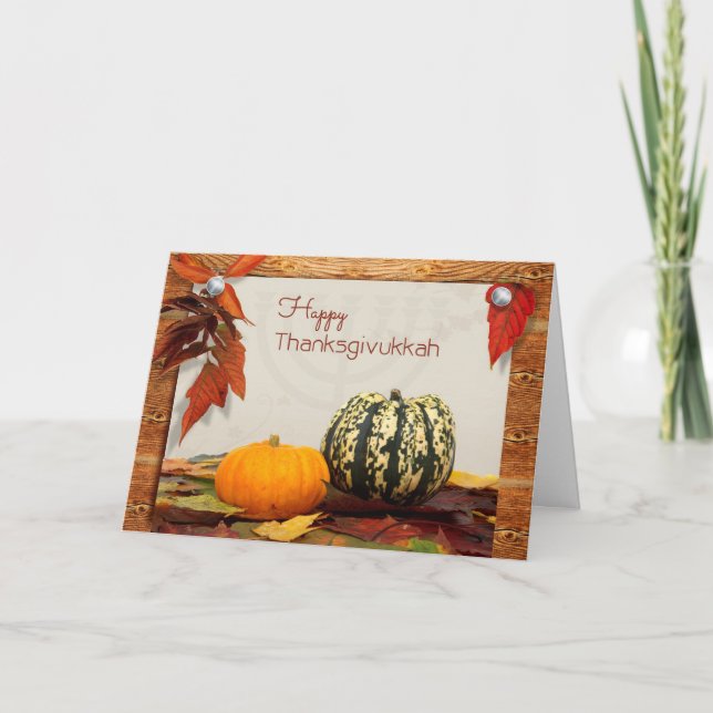 Bénédictions de Thanksgivukkah avec le carte photo (Devant)