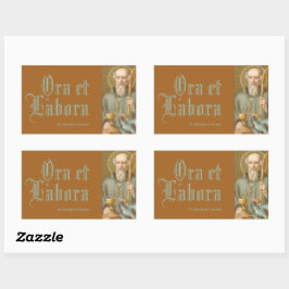Benedikt von Nursia (JM 07; lateinisches Motto) Rechteckiger Aufkleber