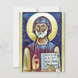 Benedikt von Nursia Orthodox Christliches Symbol Postkarte