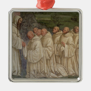 Benediktiner-Mönche, vom Leben von St. Benedict ( Silbernes Ornament
