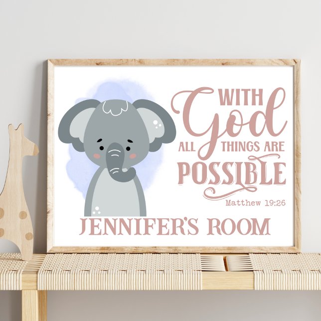 Benennen Sie Christliches Niedliches Baby Elephant Poster (Von Creator hochgeladen)
