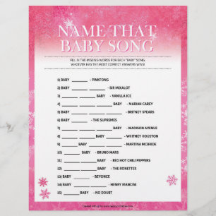 Benennen Sie das Baby Song [Schneepinke] Briefbogen
