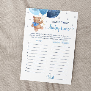 Benennen Sie die Baby Tune Baby Shower Teddy Bear Einladung