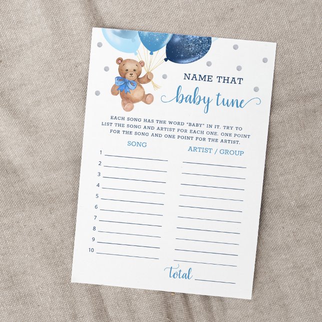 Benennen Sie die Baby Tune Baby Shower Teddy Bear  Einladung (Von Creator hochgeladen)