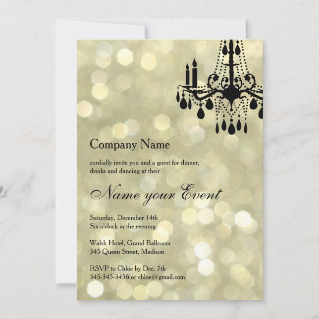 Benennen Sie Ihren Event Gold Grand Ballroom Einladung (Vorderseite)