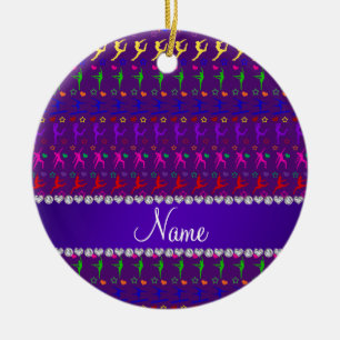 Benennen Sie lila Regenbogengymnastikstars Keramik Ornament
