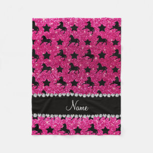 Benennen Sie Neon heißen rosa Glitzer Pferde Stern Fleecedecke