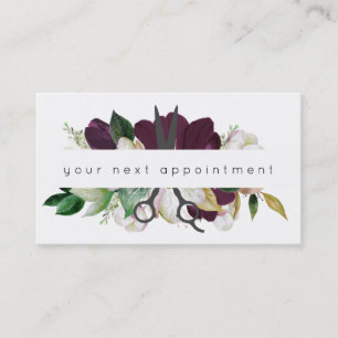 Benennung des modernen Plum Floral Salon Scissors  Visitenkarte