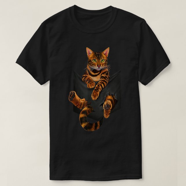 Bengal cat pocket ripper pocket Bengal lover gift  T-Shirt (Design vorne)