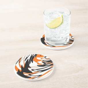 Bengal Farben Schlängeln Orange und Schwarze Linie Getränkeuntersetzer