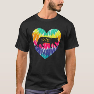 Bengal-Katze Herz mit Tie Dye Druck für Bengal Kat T-Shirt