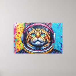 BENGAL-KATZE IM WELTALL-4 LEINWANDDRUCK