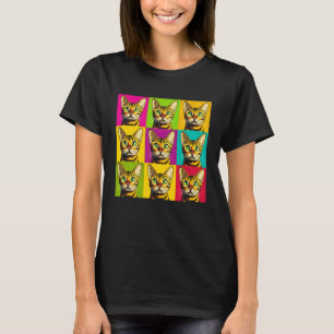 Bengal-Katze Pop Art Farbige Grafikdesign T-Shirt