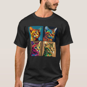 Bengal-Katze Pop Illustration Farbige Tier Frauen T-Shirt
