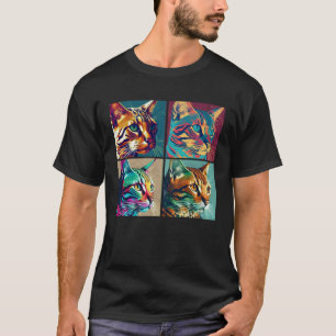Bengal-Katze Pop Illustration Farbige Tier Frauen T-Shirt