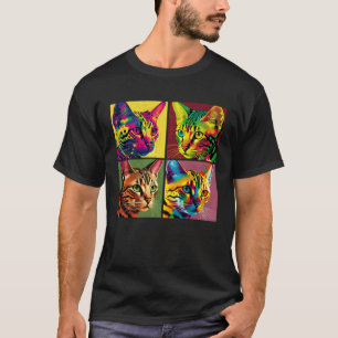 Bengal-Katze Pop Illustration Farbige Tier Frauen T-Shirt