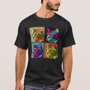 Bengal-Katze Pop Illustration Farbige Tier Frauen T-Shirt