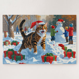 Bengal-Katze Weihnachten Winter Wonderland