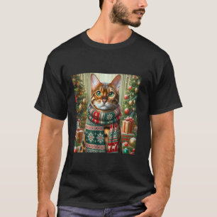 Bengal-Katze Weihnachts-T-Shirt Festliches Feierta T-Shirt