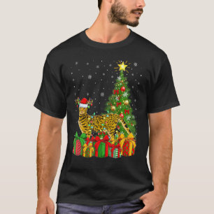 Bengal-Katze Xmas-Lichter Santa Bengal-Katze Wei T-Shirt