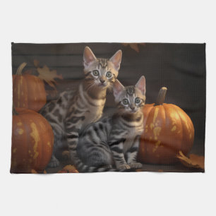 Bengal Kitten Herbstzauber Kürbis Geschirrtuch