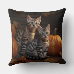 Bengal Kitten Herbstzauber Kürbis Kissen