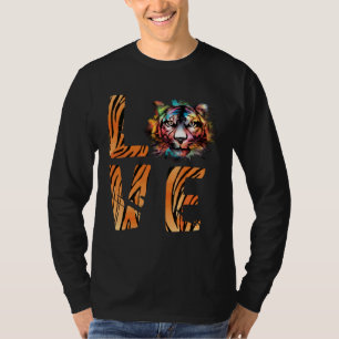 Bengal Tiger Farbe Liebe Bengal Tiger Tigerkopf T-Shirt