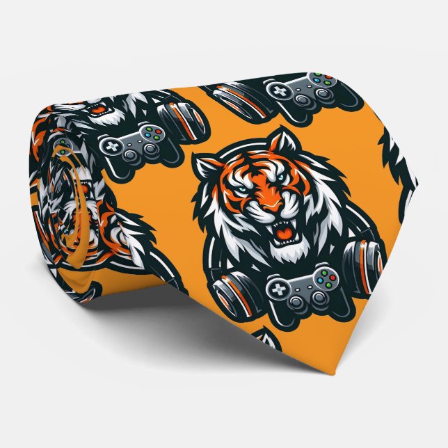 Bengal Tiger Gamer Neck Tie Krawatte (Gerollt)