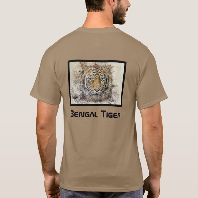 Bengal Tiger Illustration T-Shirt (Rückseite)