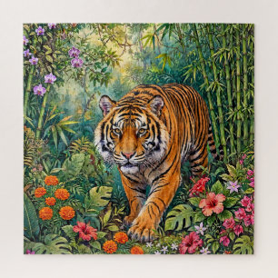 Bengal Tiger Lebendiger Bambus-Dschungel