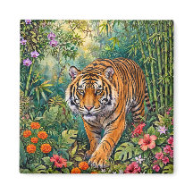 Bengal-Tiger Lebendiger Bambus-Dschungel