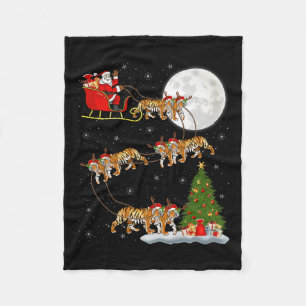 Bengal Tiger Santa Schlitten Fliegend Lustig Magis Fleecedecke