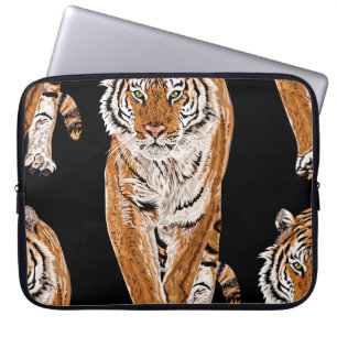 Bengal-Tiger-Skizze: Vintage-Tierdruck Laptopschutzhülle