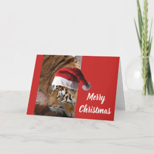 Bengal Tiger Weihnachtsmann Karte
