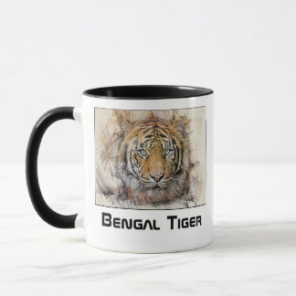 Bengale Tiger Tête Illustration Mug