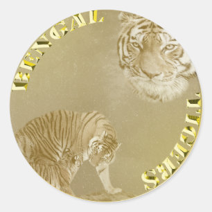 Bengale Tigers Gold Coin, Stickers Rond