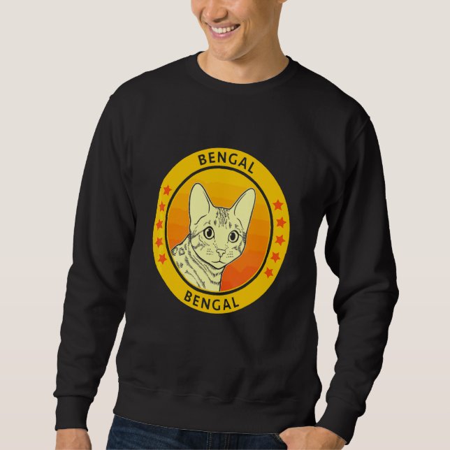 Bengalisch Cat Portrait Sweatshirt (Vorderseite)