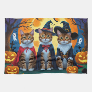 Bengalisch Cats Pumpkin Halloween Funny Geschirrtuch