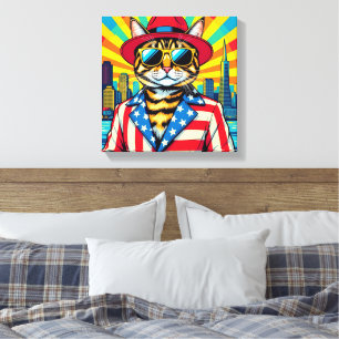 BENGALISCH-GROSSE STADTKATZE LEINWANDDRUCK