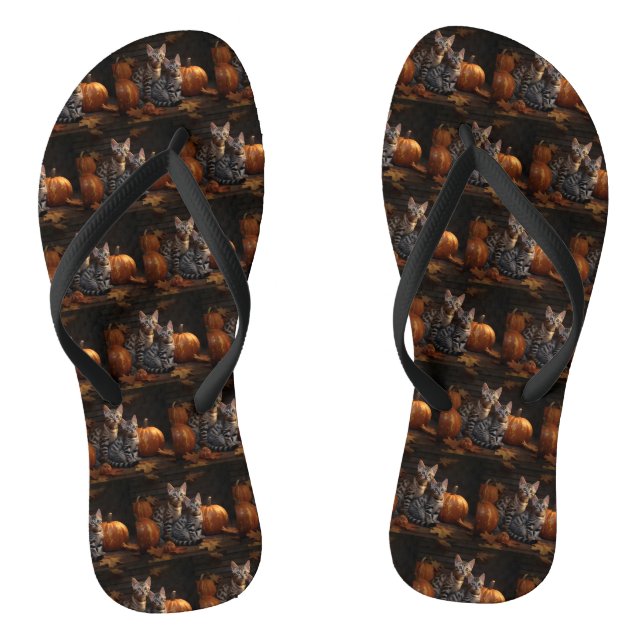 Bengalisch Kitten Autumn Delight Pumpkin Flip Flops (Fußbett)