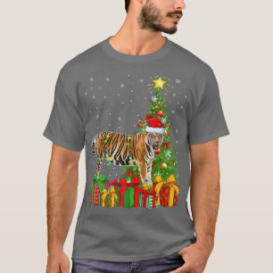 Bengalisch Tiger Lighting Weihnachten Baum Santa B T-Shirt