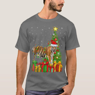 Bengalisch Tiger Lighting Weihnachten Baum Santa B T-Shirt