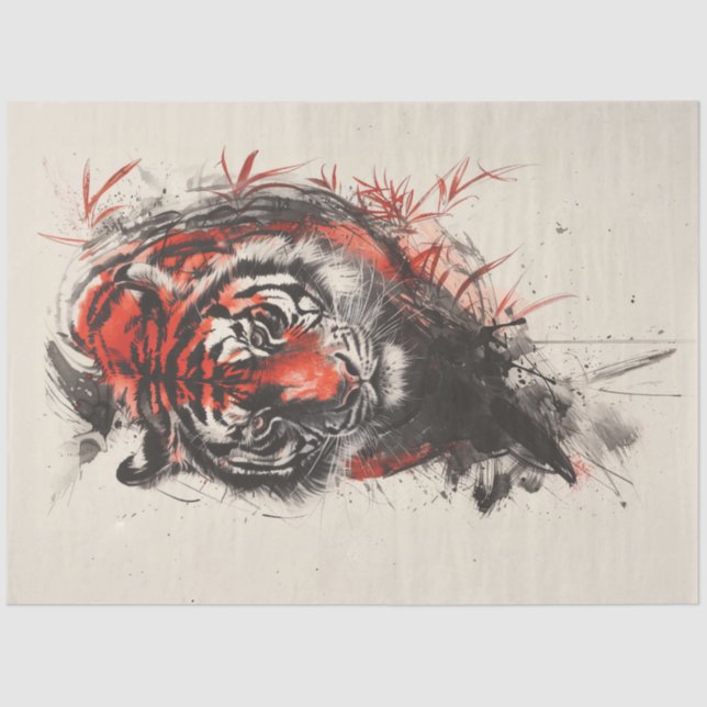 Bengalisch Tiger Portrait Seidenpapier (Vorderseite)