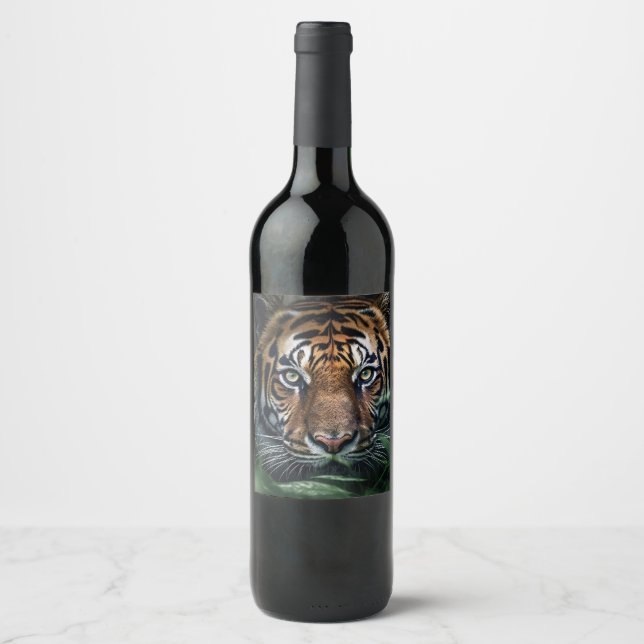 Bengalisch Tiger Weinetikett (Vorderseite)
