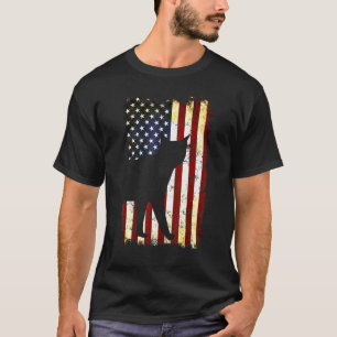 Bengalische Cat Silhouette Amerikanische Flagge 4. T-Shirt