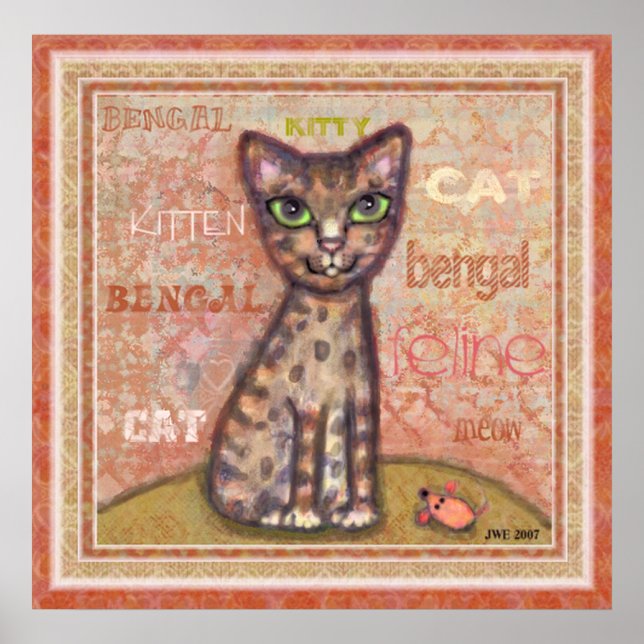 Bengalische Chat Art Print Poster (Vorne)