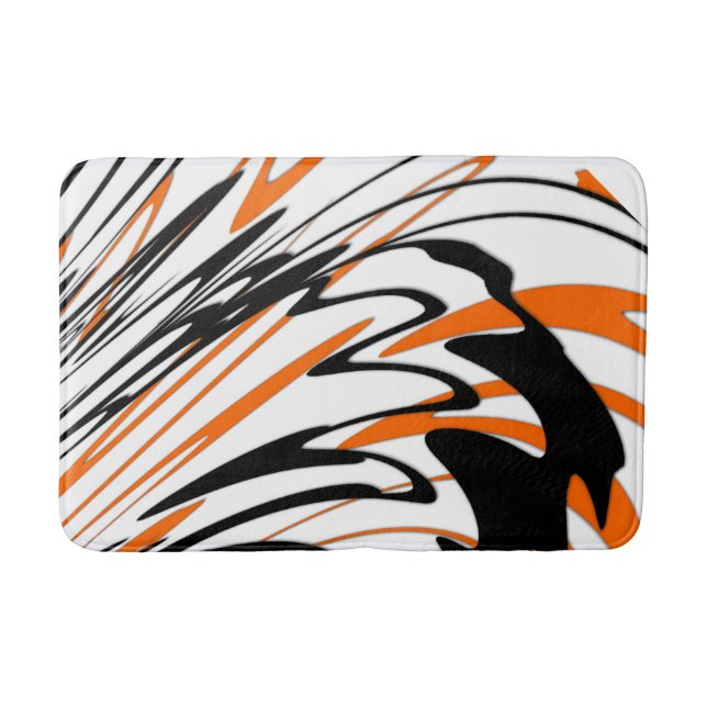 Bengalische Farbtöne in orangefarbenen und schwarz Badematte (Vorderseite)