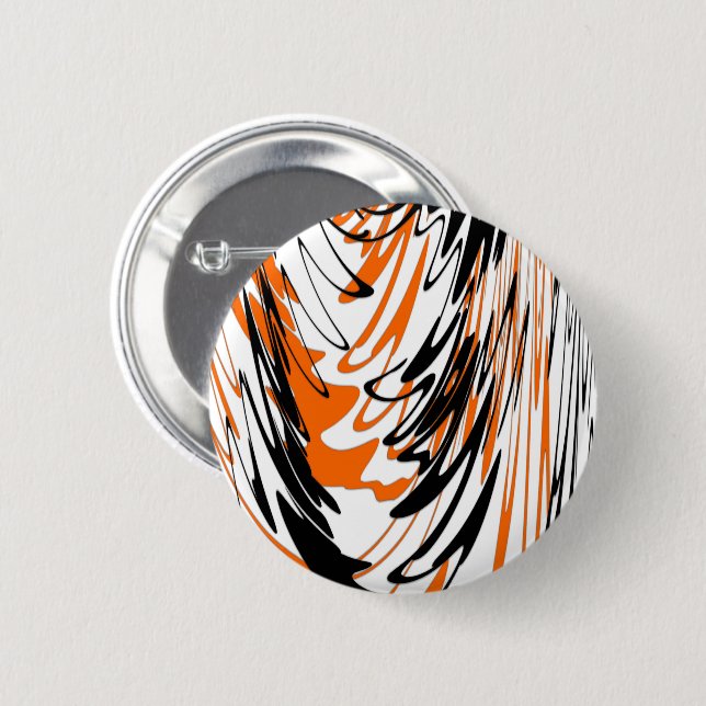 Bengalische Farbtöne in orangefarbenen und schwarz Button (Vorne & Hinten)